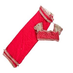 RED AND GOLD Vintage  Indian Saree